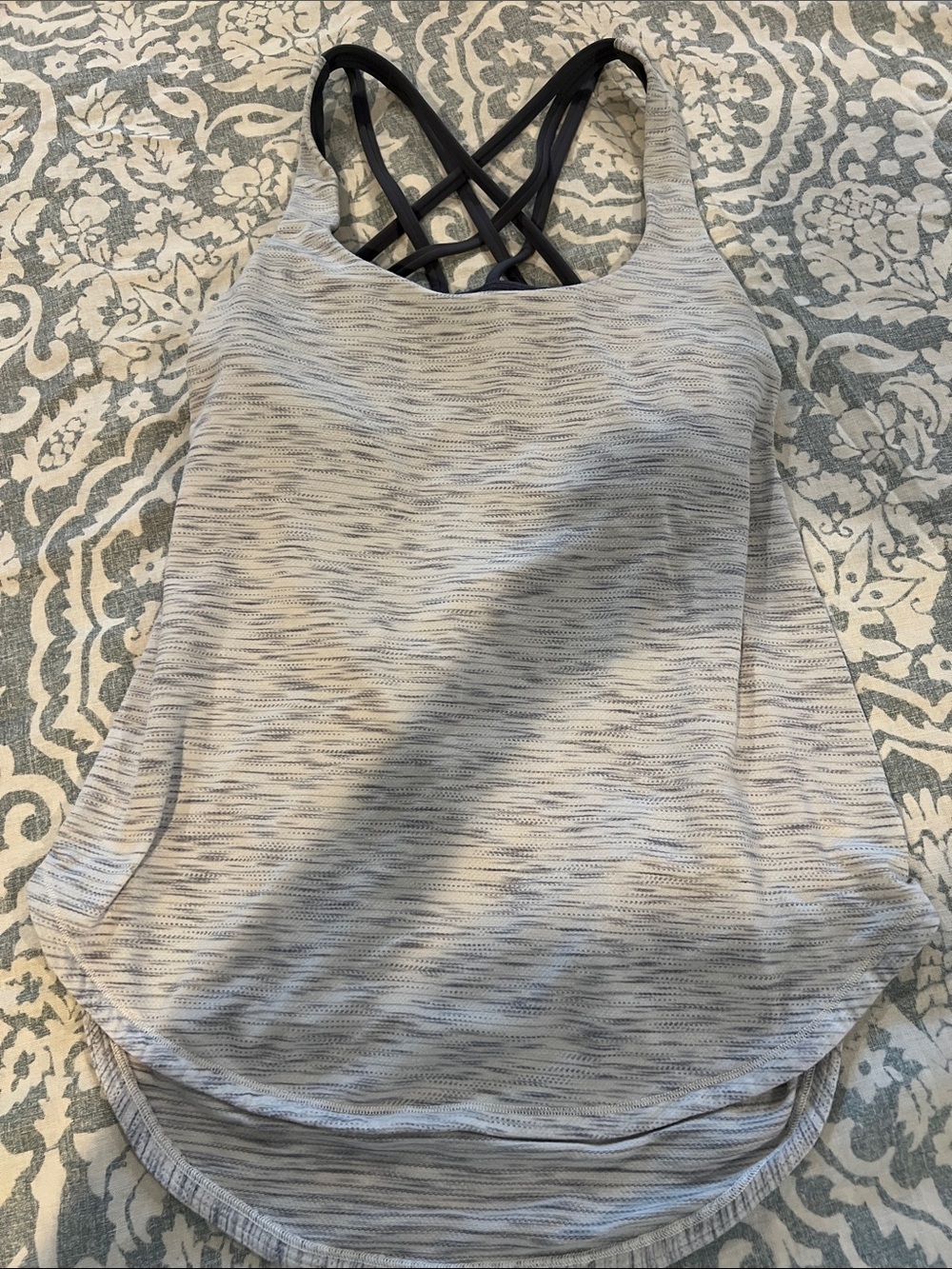 lululemon athletica Light Gray Strappy Tank with Crisscross Back